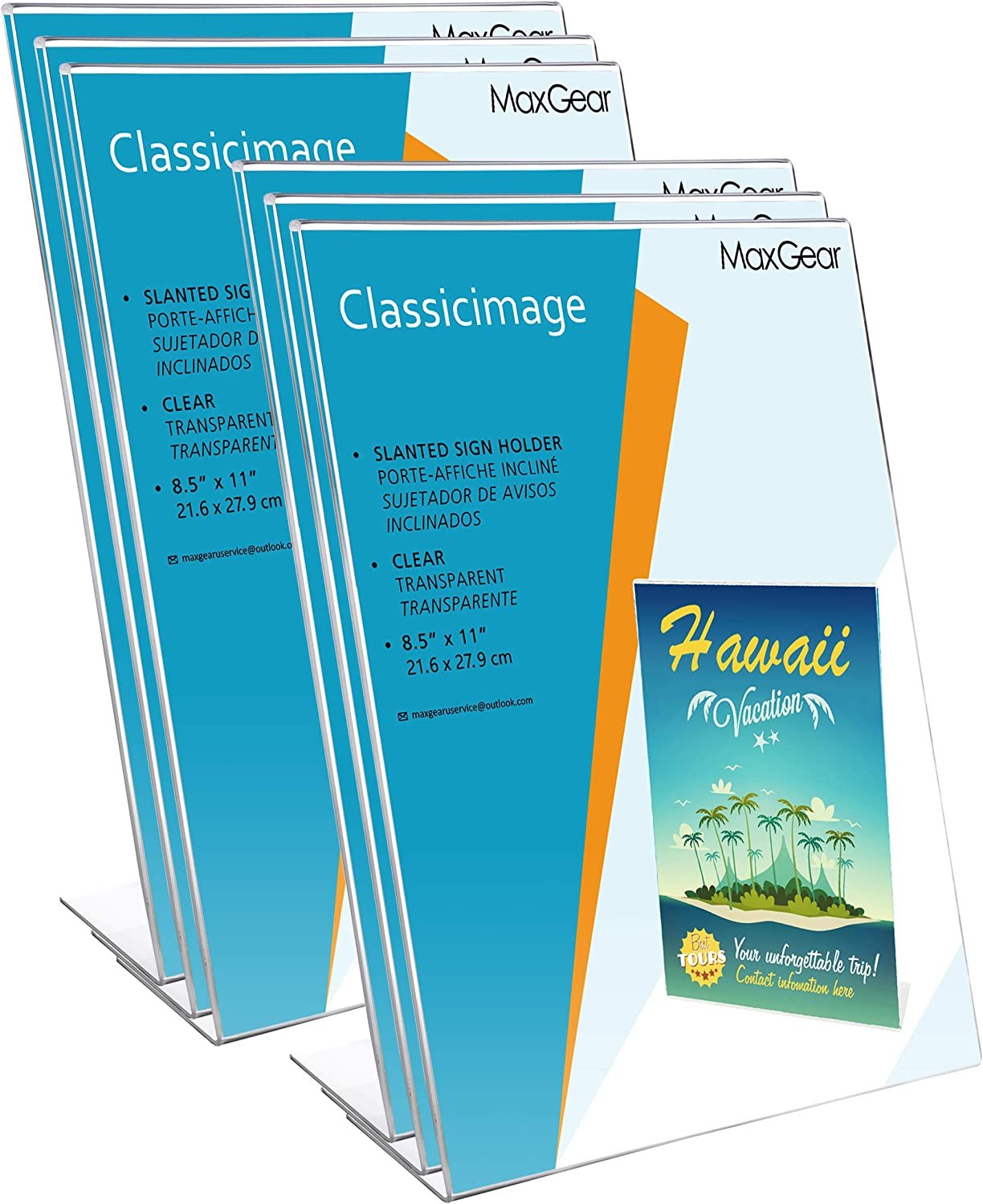 Sign Holder 8.5 X 11 Inches Slant Back Design Acrylic Sign Holders