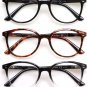 3 Pack Reading Glasses Spring Hinge Stylish Readers Black / Tortoise for Men and