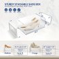SEESPRING 12 Pack Shoe Storage Box, Clear Plastic Stackable Shoe Organizer for C