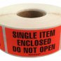 FBA Label - Single Item Enclosed Do Not Open 1" X 2" Stickers 500 per Roll