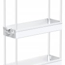 Slim Rolling Storage Cart, Laundry Room Organization, 3 Tier Mobile Shelving Uni