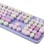 Colorful Computer Wireless Keyboard Mouse Combos, Typewriter Flexible Keys Offic