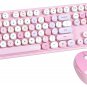 Colorful Computer Wireless Keyboard Mouse Combos, Typewriter Flexible Keys Offic