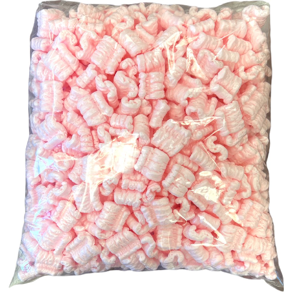 Packing Peanuts 0.6 Cu Ft - Minipack Pink anti Static Popcorn Free Shipping