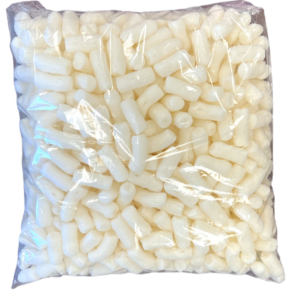 Biodegradable Packing Peanuts 0.6 Cu Ft Minipack Bag White Noodle Shaped