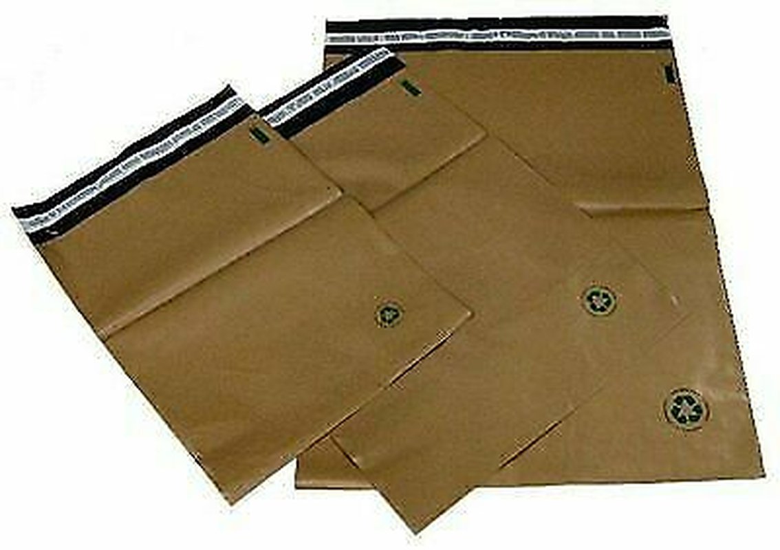 Biodegradable Poly Bag Mailers 25 #7 14.5 X19 Brown Eco Friendly Unlined SS