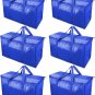 6 Pack Extra Large Moving Bags with Zippers & Carrying Handles, Heavy-Duty Stora