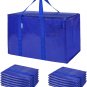 6 Pack Extra Large Moving Bags with Zippers & Carrying Handles, Heavy-Duty Stora