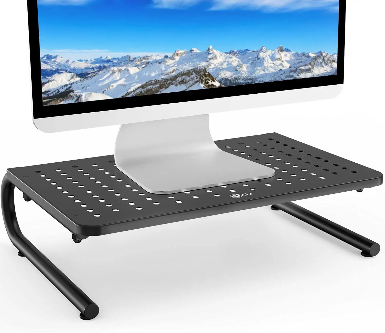 Monitor Stand Riser, Laptop Holder Printer Riser Desk Accessories, Vented Metal