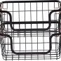 Stackable Metal Wire Storage Basket Set for Kitchen or Bathroom - Black/Rose Gol