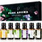 Essential Oils by 100% Pure Oils Kit- Top 6 Aromatherapy Oils Gift Set-6 Pack,