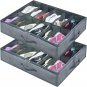 Sturdy under Bed Shoe Storage Organizer, Set of 2, Fits Total 24 Pairs, Underbed