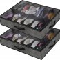 Sturdy under Bed Shoe Storage Organizer, Set of 2, Fits Total 24 Pairs, Underbed