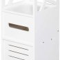 3-Tier Bathroom Storage Cabinet with 2 Doors 23X23X80Cm White