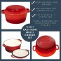 2-In-1 Enameled Cast Iron Double Dutch Oven and Skillet Lid