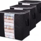 Clothes Storage Bag 90L Large Capacity Organizer with Reinforced Handle Thick Fa