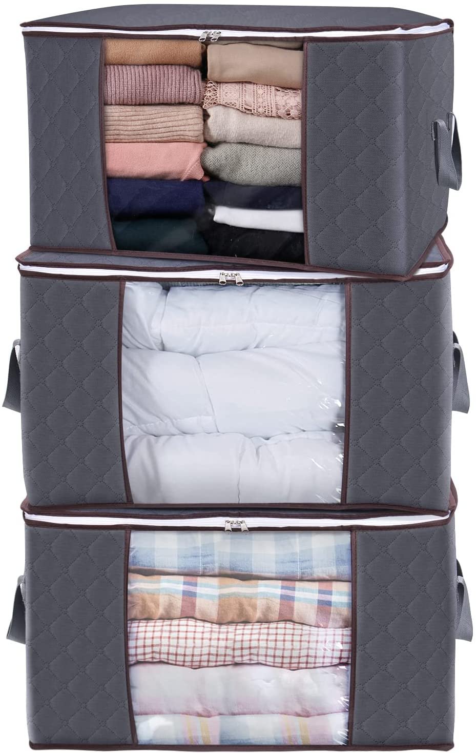 Large Capacity Clothes Storage Bag Organizer with Reinforced Handle Thick Fabric