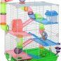 5-Tier Hamster Cage Rodent Gerbil Habitat Mouse Mice Rat Habitat Metal Wire with