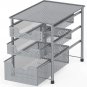 Stackable 3 Tier Sliding Basket Organizer Drawer, White