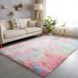 Ultra Soft Area Rug Non-Skid Fluffy 5'X8' Light Grey Faux Fur Rugs Any Room