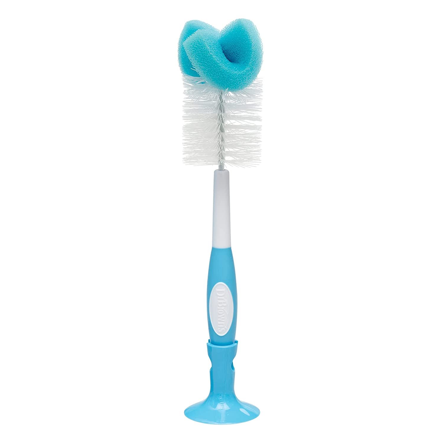 Reusable Sponge Baby Bottle Cleaning Brush with Suction Cup Stand, Scrubber and