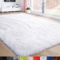White Area Rug 4'X6',Fluffy Shag Rug Shaggy Throw Rug White Carpet Decor 4'x6'