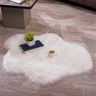 Faux Sheepskin Fur Fluffy Area Rug Shag Carpets Home Room Floor 2X2.6 Feet White