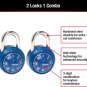 1530T Locker Lock Combination Padlock, 2 Pack Alike, Colors May Vary