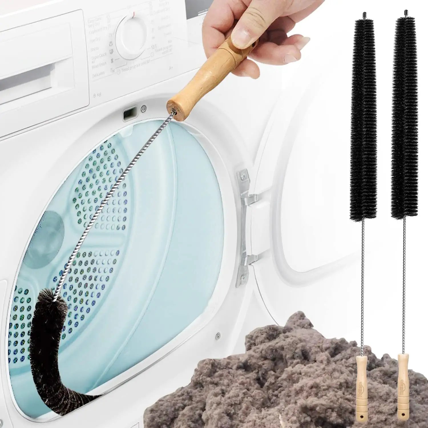 2 Pack Dryer Vent Cleaner Kit Dryer Lint Brush Vent Trap Cleaner Long Flexible R