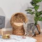 Cat Braided Banana Leaf House Enclosure, Designed for Indoors and Includes Super