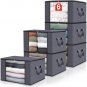 6-Pack Clothes Storage, Foldable Blanket Storage Bags, Storage Containers for Or