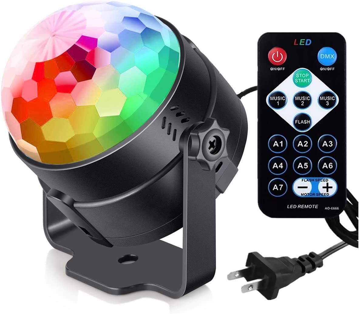 Sound Activated Party Lights with Remote Control Dj Lighting, RGB Disco Ball, St