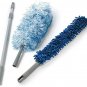 Dual-Action Microfiber Set W/Telescopic Long, Adjustable Handle Extends 24-49" |
