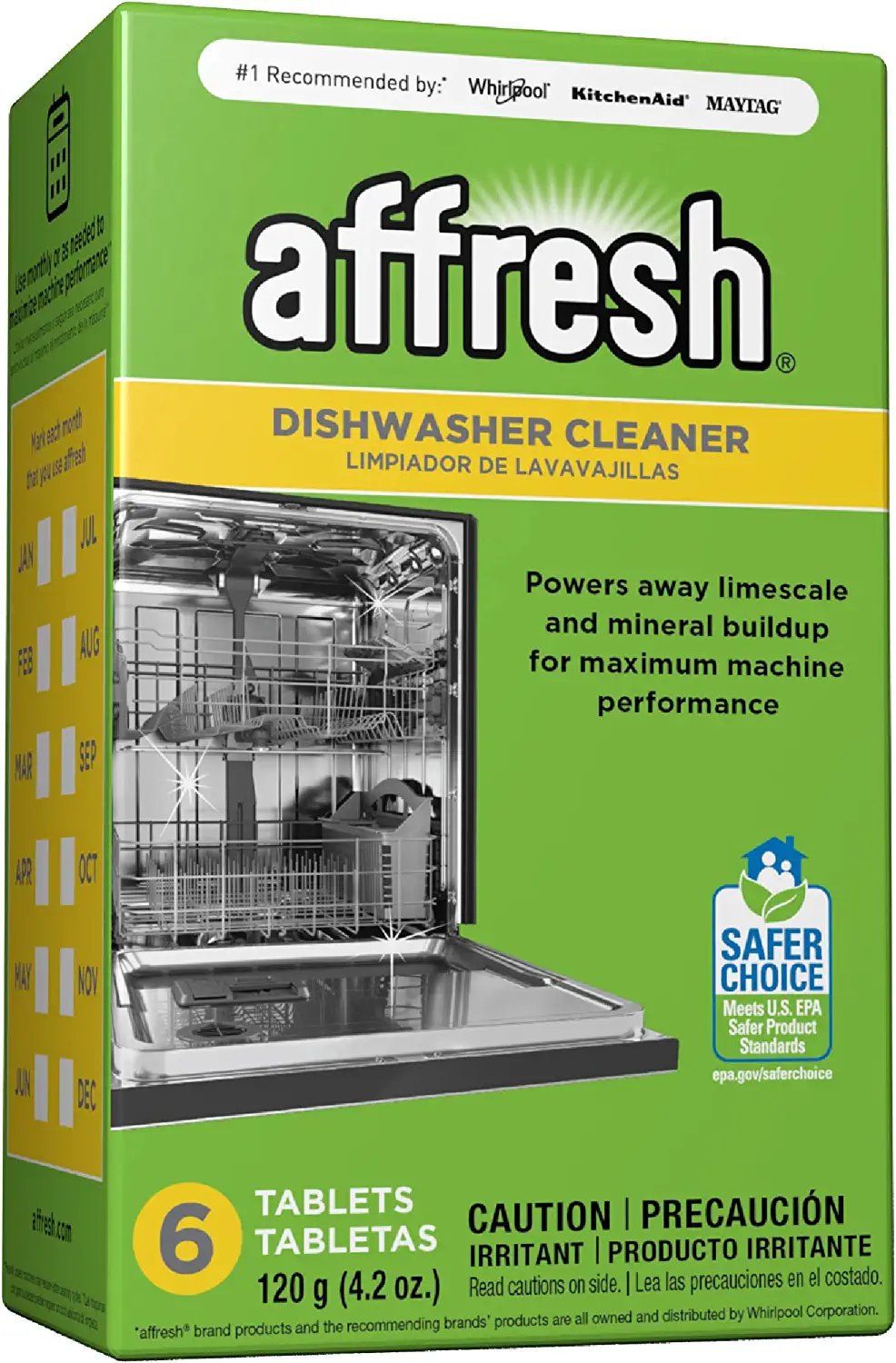 Dishwasher Cleaner, Helps Remove Limescale and Odor-Causing Residue, 6 Tablets