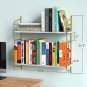 Large Golden & White Wall Mounted Floating Shelves, White Wall Storage Shelf for