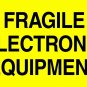 Aviditi  2" X 3","Fragile Electronic Equipment" Fluorescent Yellow Warning Stick