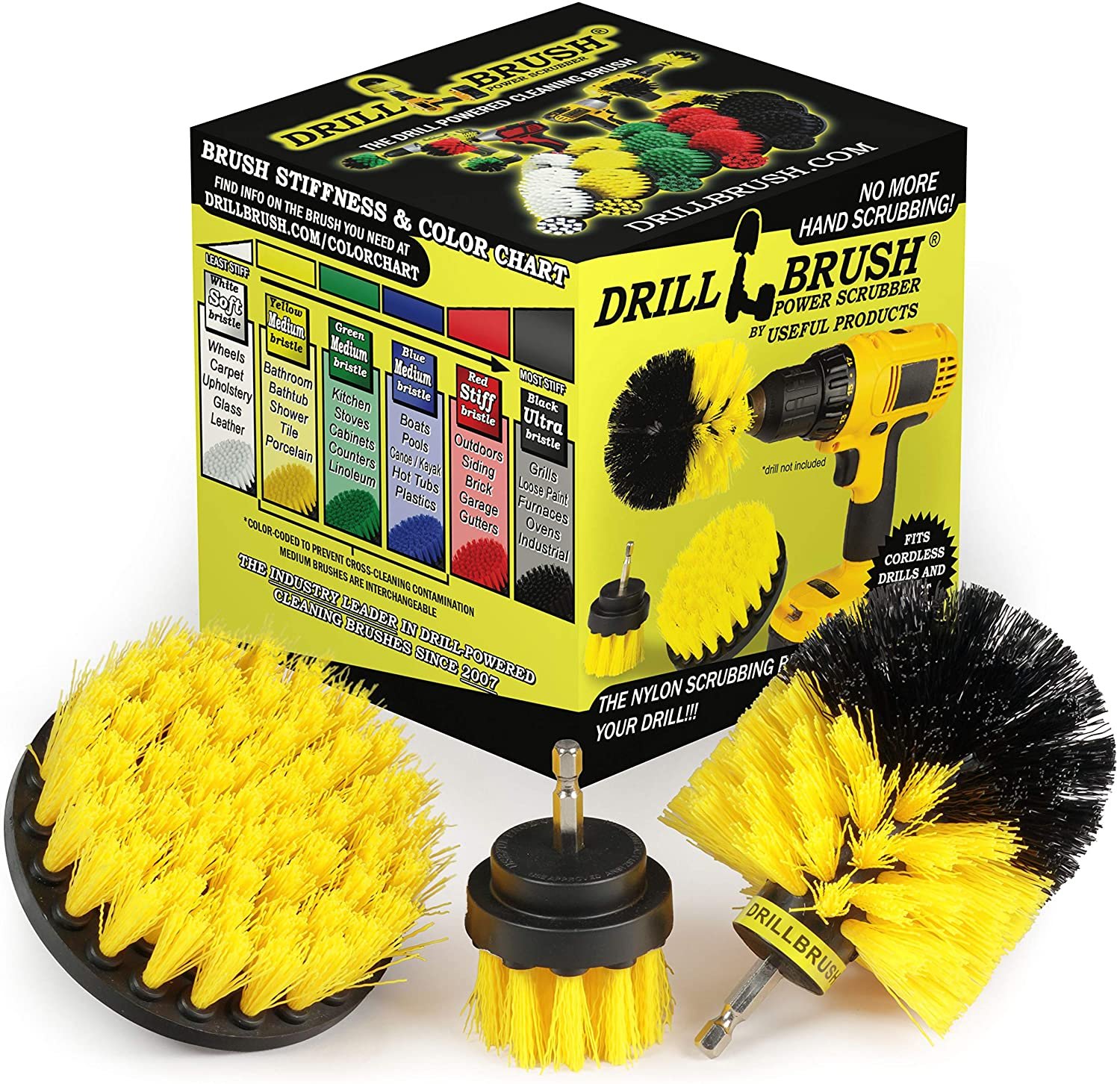 Drill Brush Attachment - Bathroom Surfaces Tub, Shower, Tile and Grout All Purpo