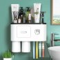 Bathroom Toothbrush Holder Wall Mounted Automatic Toothpaste Dispenser - Electri