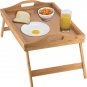 Homritus Bed Tray Table with Folding Legs and Breakfast Tray Bamboo Bed Table an