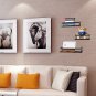 Floating Shelves Rustic Wood Wall Mounted Shelf Practical Metal Fence Set of 3