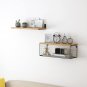 Floating Shelves Wall Mounted, Rustic Wood Paper Storage Basket Farmhouse Set 3
