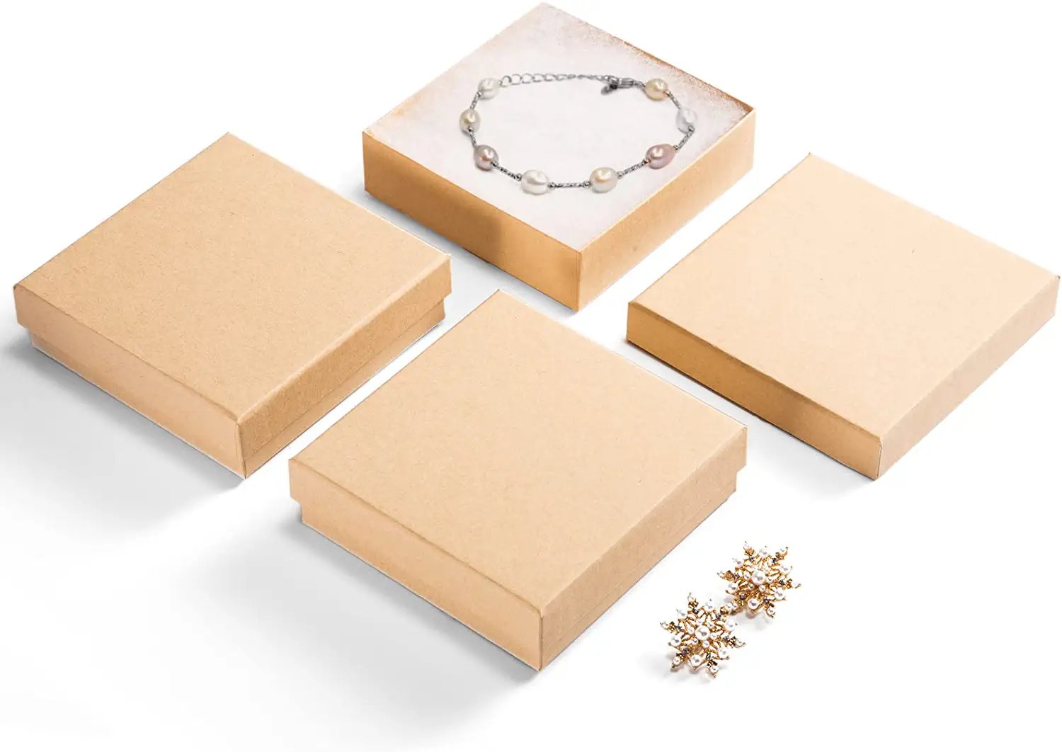 Cardboard Jewelry Boxes Shipping Small Gift Lids 3.5X3.5X1" Inch 20 Pieces