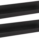 Mezzo Modern Metal Ledge Shelf 24" Black, Set of 2 Contemporary Floating Shelves