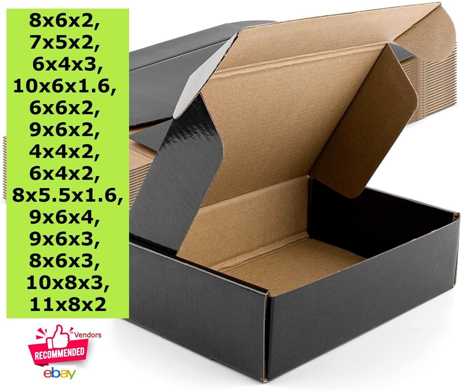 Shipping Boxes All Sizes Black or Pink 26 Pack, Corrugated Cardboard Mailing Box