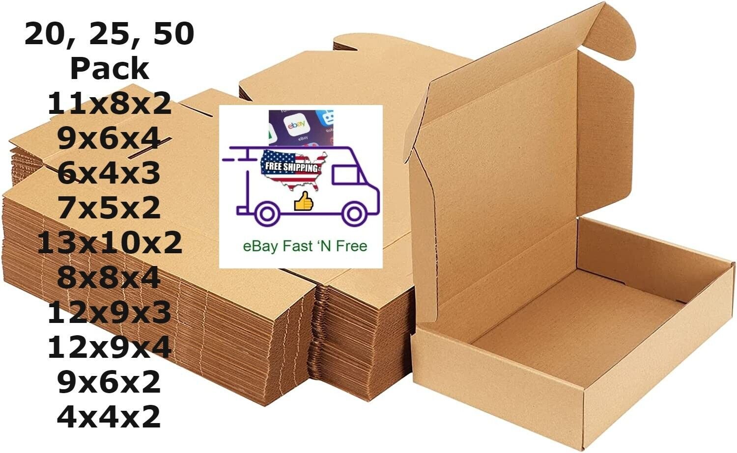 Small Corrugated Cardboard Shipping Boxes Pack Box for Mailing Packing Perfect