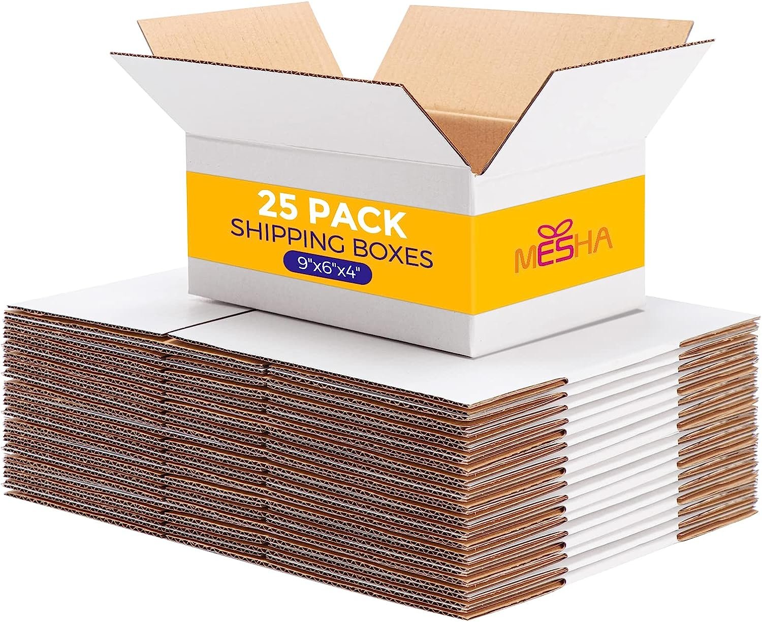 White Corrugated Mailing Box 9X6X4'' Shipping Boxes Cardboard for Small Business