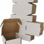 25 or 50 Pack Small Sizes Shipping Boxes, Black or White Corrugated Cardboard Ma
