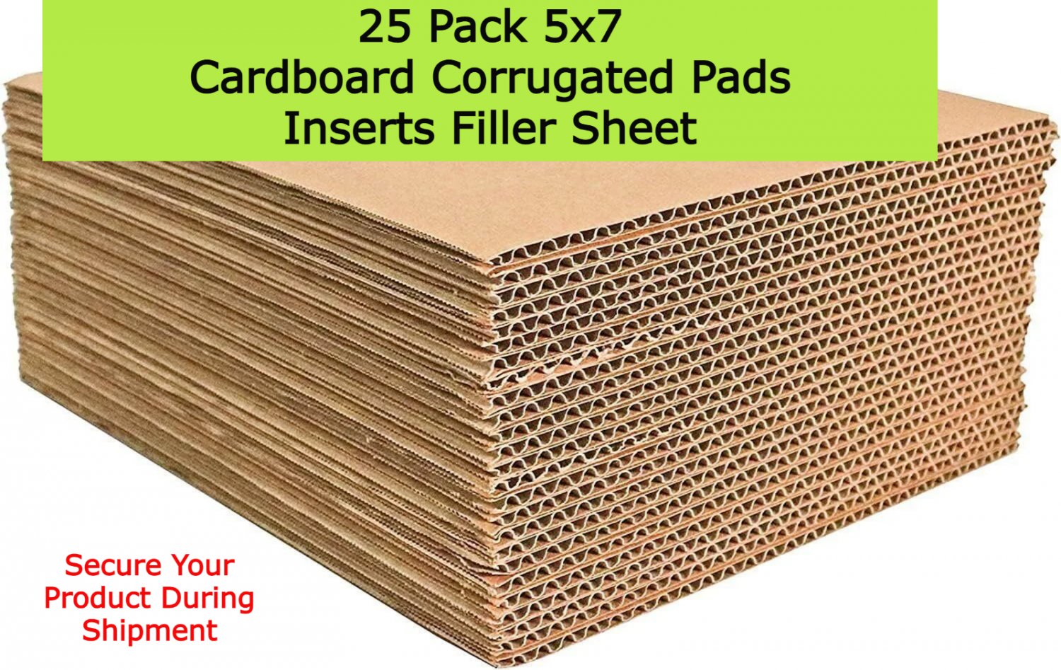 Pads Inserts 25 Pack 5 x 7 Cardboard Corrugated Pads Inserts Filler Sheet 5x7