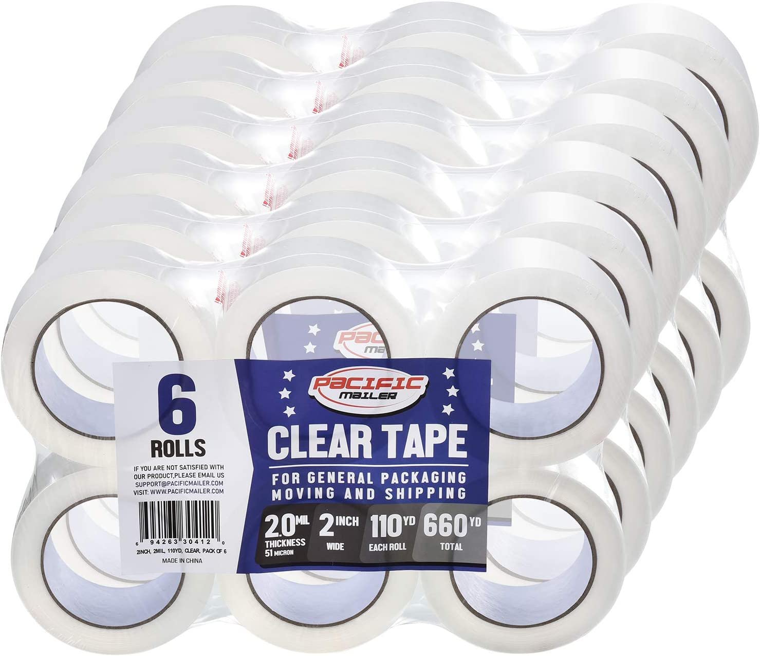 Clear Packing Tape, Various Sizes. 2,3 Inch Wide, 2.0Mil Thickness, 110 Yard per