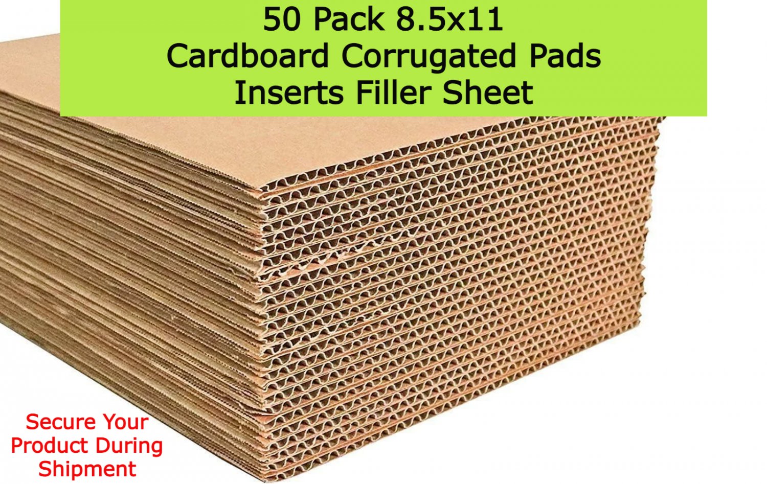 Pads Inserts 50 Pack 8.5x11 Cardboard Corrugated Pads Inserts Filler Sheet